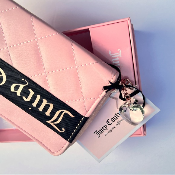 Juicy Couture Starburst Macaroon Pink Zip Around Wallet with Charms - Picture 10 of 12
